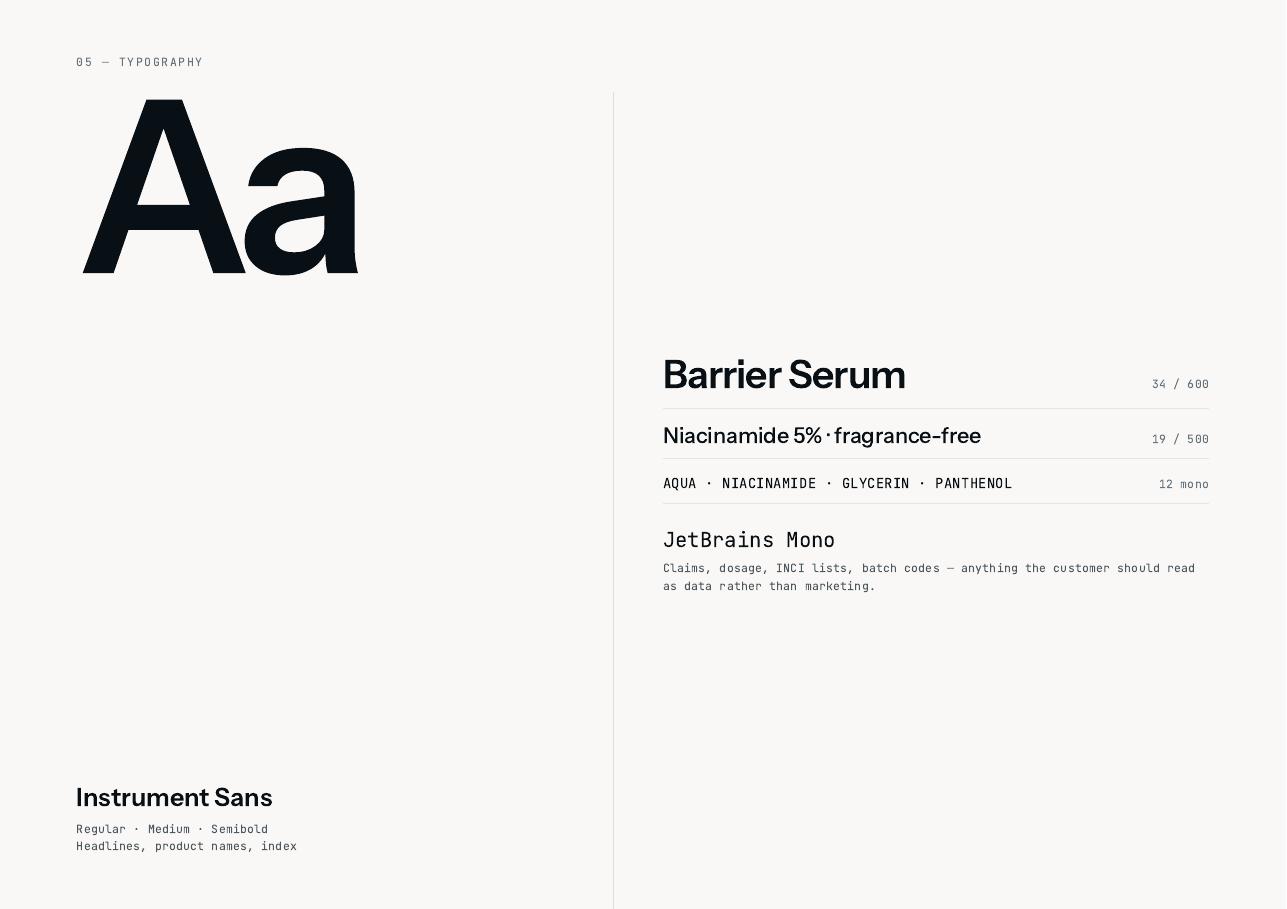 Cove deck page 7 — 05 — Typography